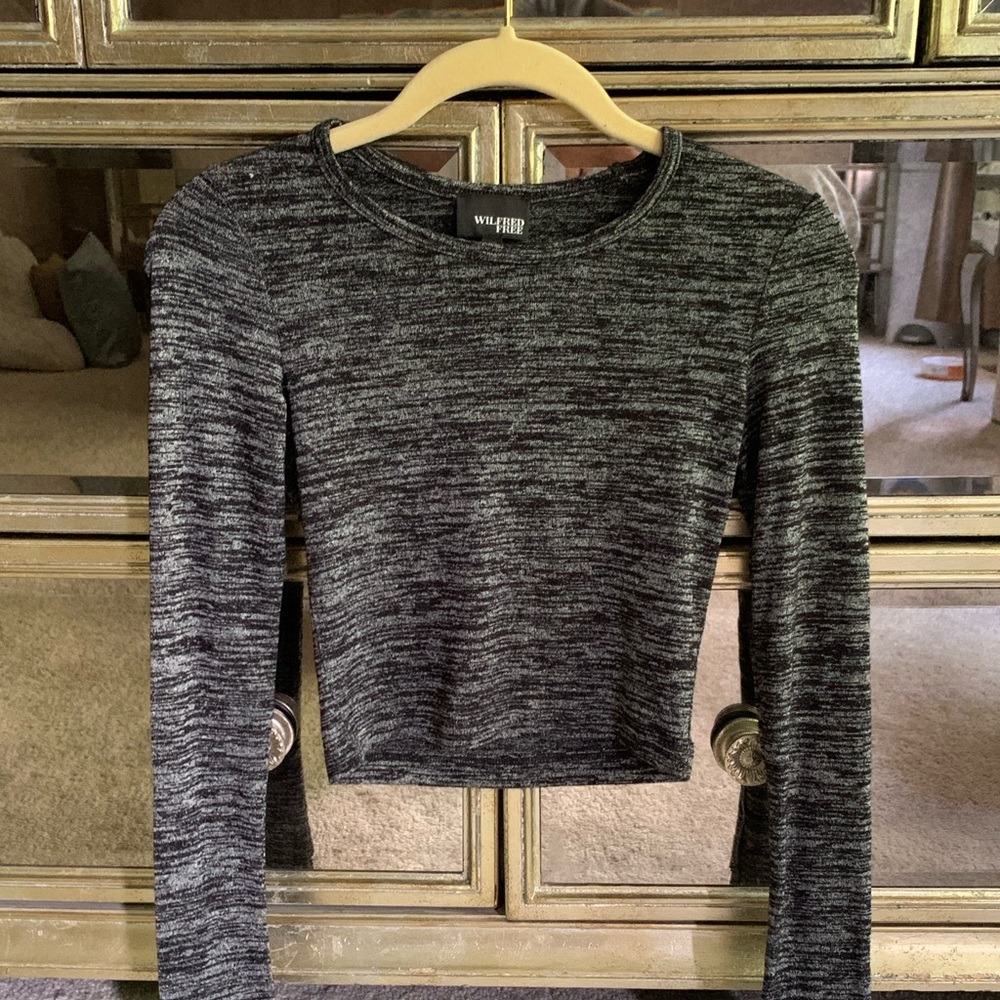 ARITZIA Wilfred Black Space Dye Top